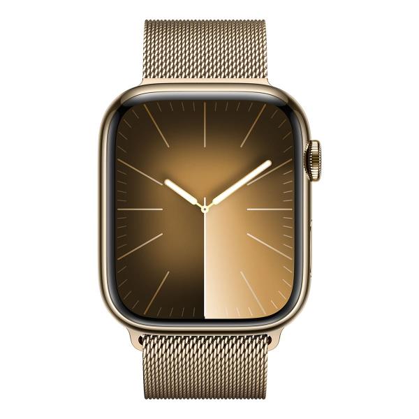 Apple Watch Series 9, 45 мм корпус из нержавеющей стали «Gold», ремешок Milanese Loop цвета «Gold»