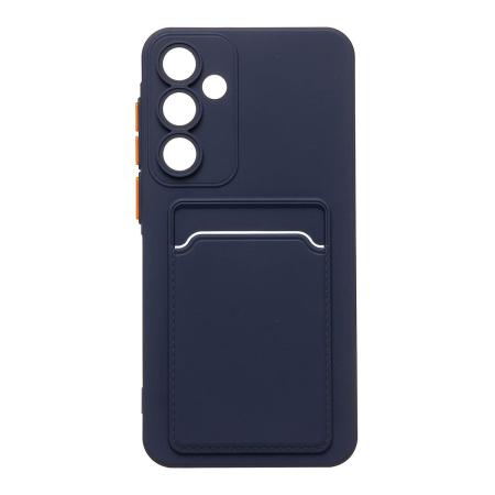 Чехол для Samsung Galaxy A55 Silicone Case с картхолдером Темно-синий