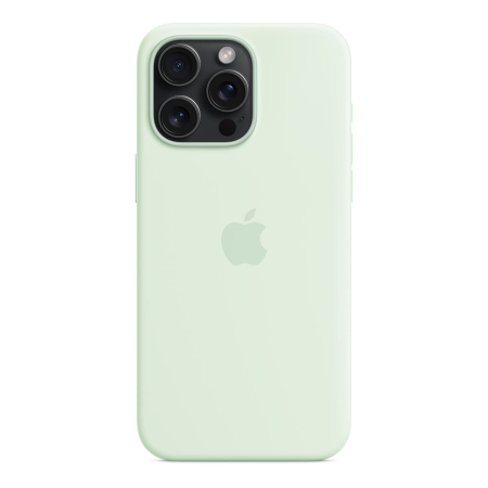 Чехол Silicone Case для Apple iPhone 15 Pro Max с MagSafe Light Mint, мятный