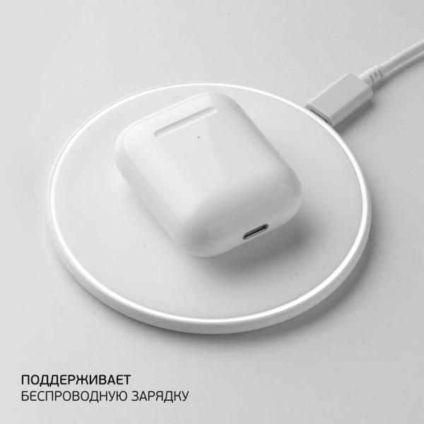 Беспроводные наушники с микрофоном Deppa Air Light, TWS, BT 5.1, 250 мАч, QI (44165) Белый