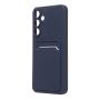 Чехол для Samsung Galaxy A55 Silicone Case с картхолдером Темно-синий