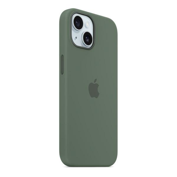 Чехол для Apple iPhone 15 Silicone Case с MagSafe Cypress, зеленый