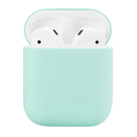 Чехол для Apple AirPods 1/2 Silicone Case Pale Green, бледно-зеленый