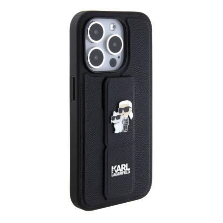 Чехол Karl Lagerfeld для iPhone 15 Pro Max Karl hc gripstand saffiano kc pins (KLHCP15XGSAKCPK) Черный