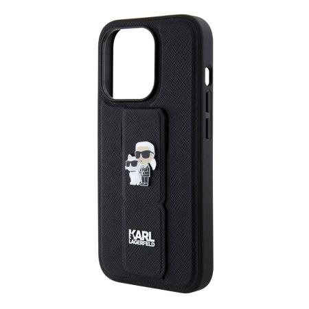 Чехол Karl Lagerfeld для iPhone 15 Pro Max Karl hc gripstand saffiano kc pins (KLHCP15XGSAKCPK) Черный