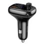Автомобильное зарядное устройство с функцией FM-трансмиттера Baseus Quick Charger T typed Wireless MP3 (CCTM-B01) Черный