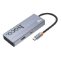 Хаб hoco. 5в1 (HDTV+PD+USB3.0*3) (HB50) Темно-серый