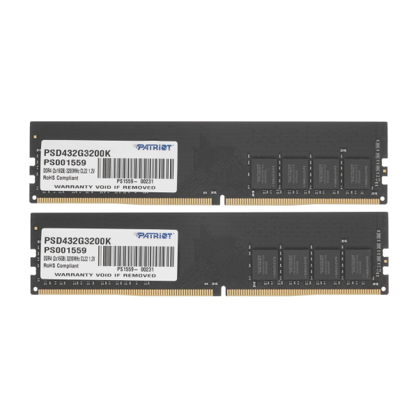 Оперативная память Patriot Signature PSD432G3200K DDR4 32GB 3200MHz DIMM 2x16
