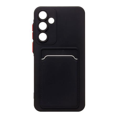 Чехол для Samsung Galaxy A55 Silicone Case с картхолдером Черный