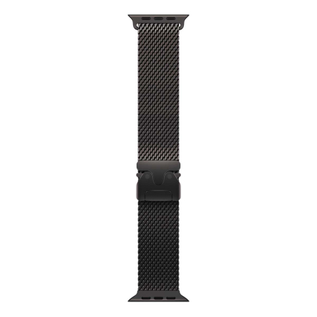 Ремешок для Apple Watch 42/44/45/46/49 mm Gurdini Titanium Milanese Loop Black, чёрный