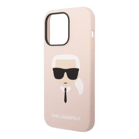 Чехол Karl Lagerfeld для iPhone 14 Pro с MagSafe Liquid silicone Karl's head Hard (KLHMP14LSLKHLP) Розовый